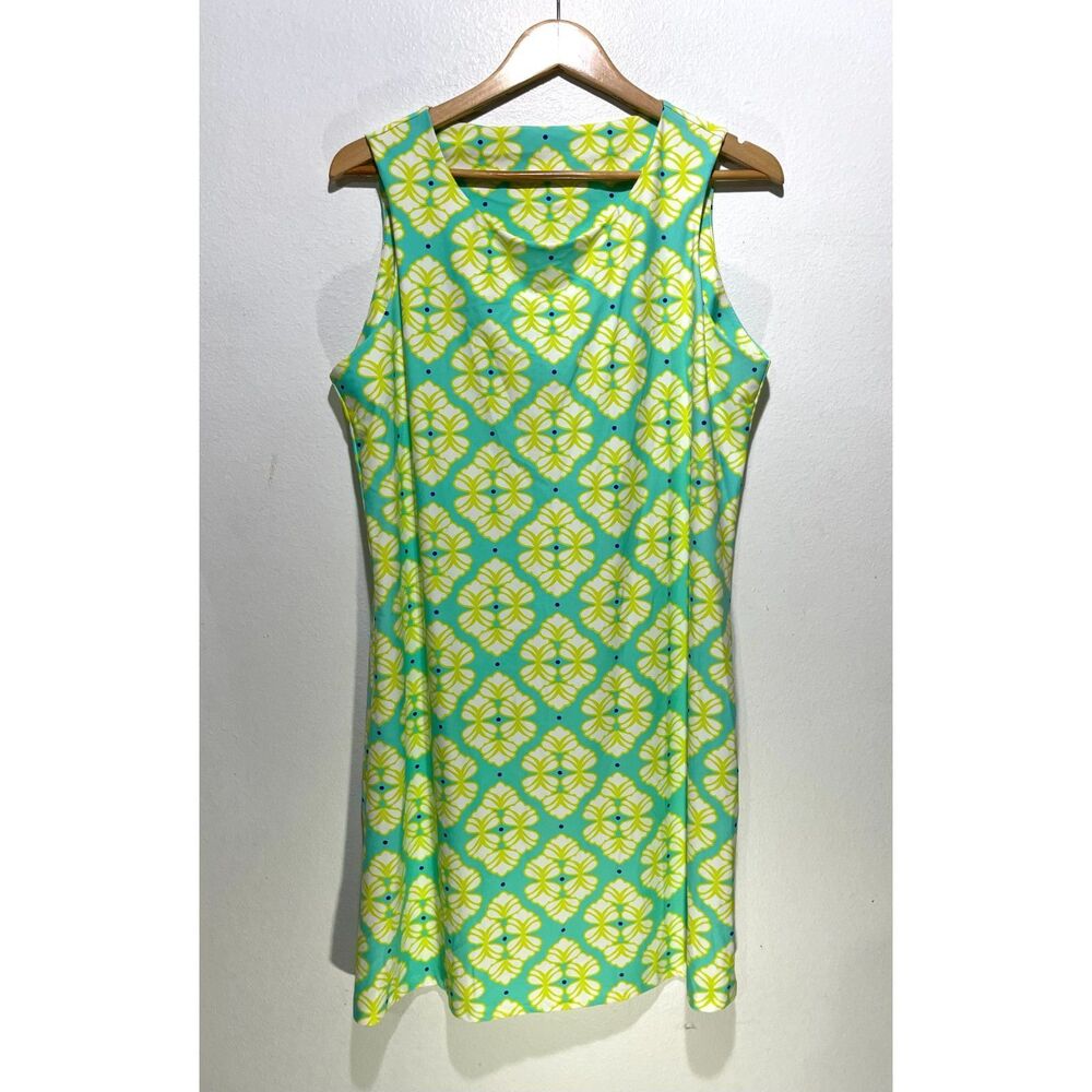 All for Color dress colorful geometric green soft spandex comfy casual women XL